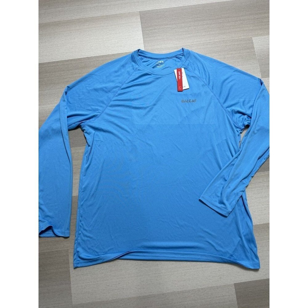 Baleaf Men’s Athletic Workout Shirt UPF 50+ Blue Big & Tall Size 3XL‎ NWT